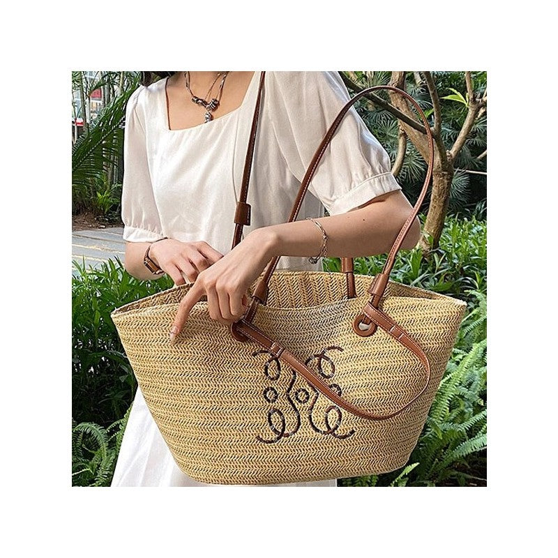 Handcrafted Oversized Woven Tote with Ample Storage