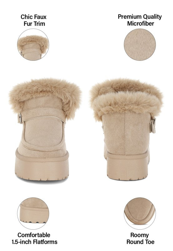 Linka Pin Buckle Detail Snow Boots