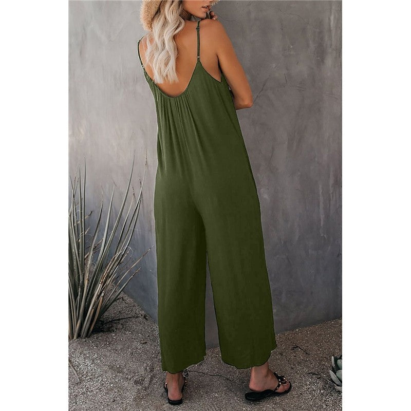 Spaghetti Strap Wide Leg Jumpsuit