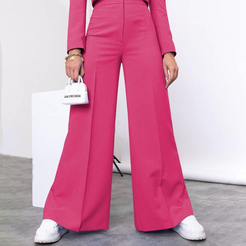 Solid Color Jacket and Pants Set