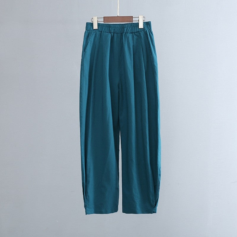 Relaxed Fit Monochrome Lantern Trousers for Versatile Styling