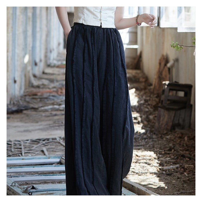 Solid Color Elastic Waist Corduroy Pant Skirt