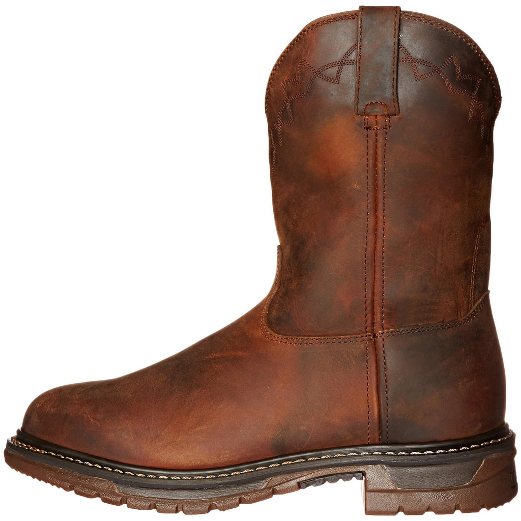 Men's Slip-On Motorcycle Boots | Round Toe Low Square Heel Elastic Cuff Winter Boots