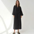 Flowy Cotton Linen Long Pajamas for Women in Solid Colors