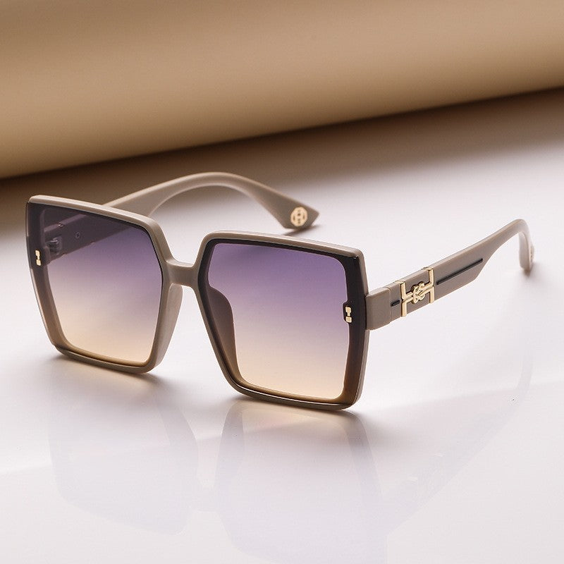 Fashion Large Square Frame UV400 Sun Protection Polarized Sunglasses