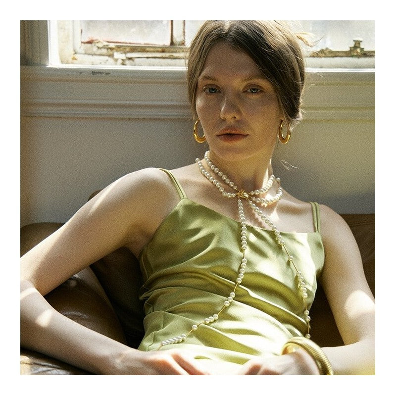 Strappy Satin Slip Dress with a Luxurious Sheen
