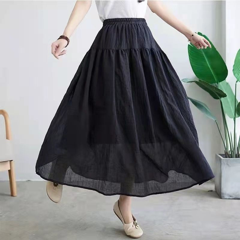 Breathable Double-Layer Elastic Waist Skirt