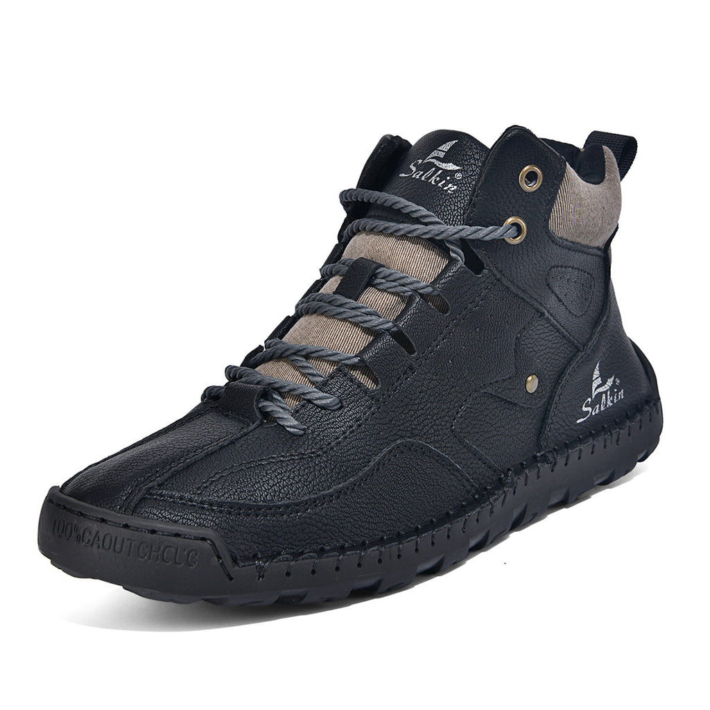 Men's Outdoor High-Top Casual Shoes – Breathable PU Lace-Up Sneakers | Sizes EU 38–48