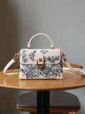 Embroidered Tote Shoulder Crossbody Bag for Women - Light Luxury PU Leather Handbag with Adjustable Strap