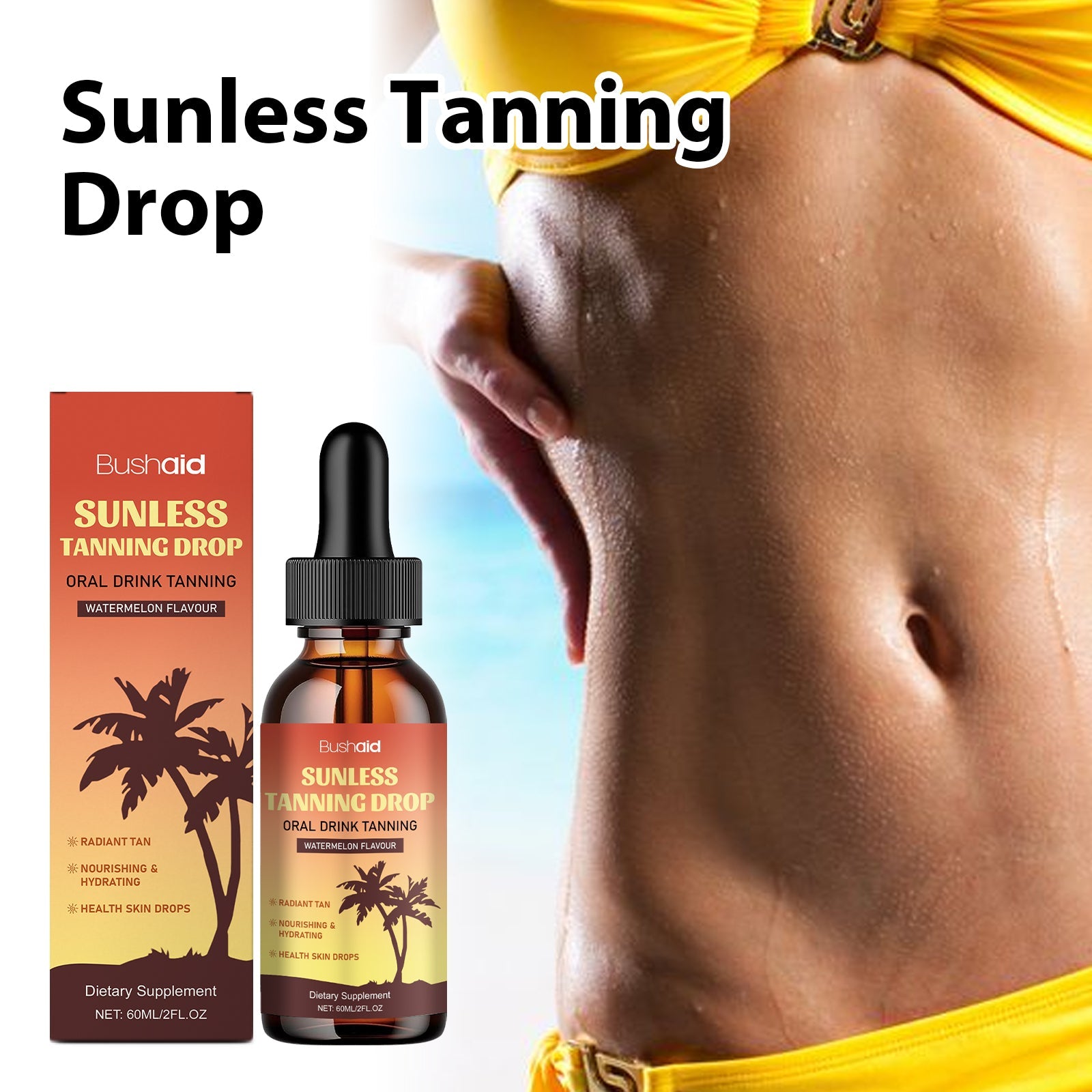 Natural Beauty Black Sunless Tanning Drops Oral