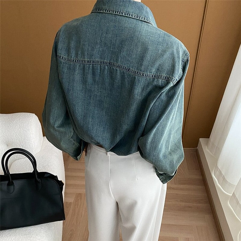 Vintage Denim Shirt - Casual and Versatile Classic