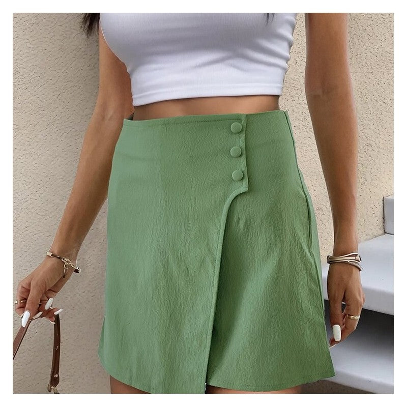 Solid Color High-Waisted Skirt Pants: Elevate Your Style