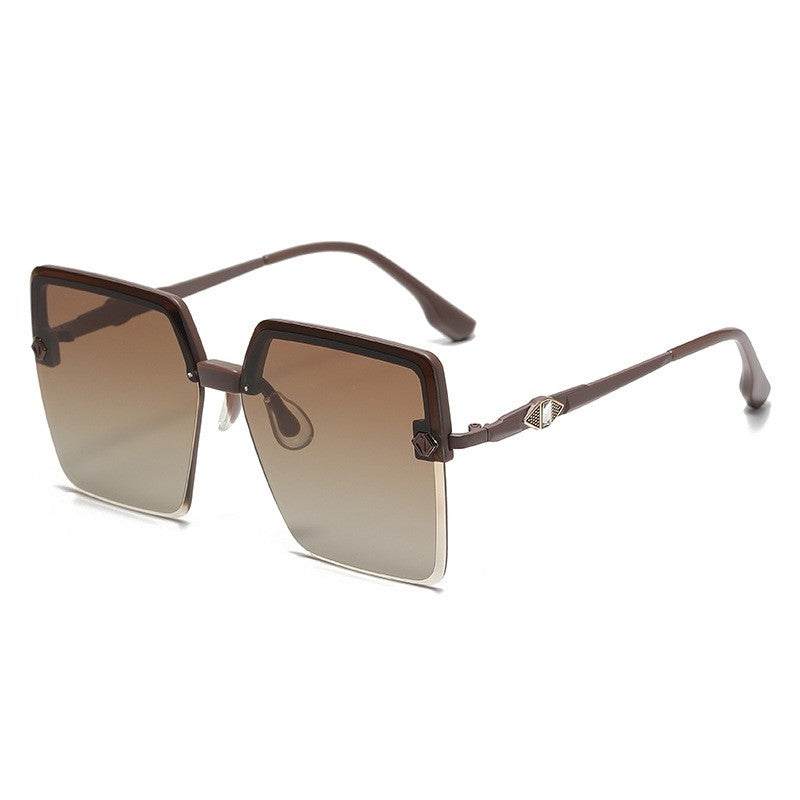 Fashion Large Half Frame Outdoor Sun Protection Polarized Sunglasses