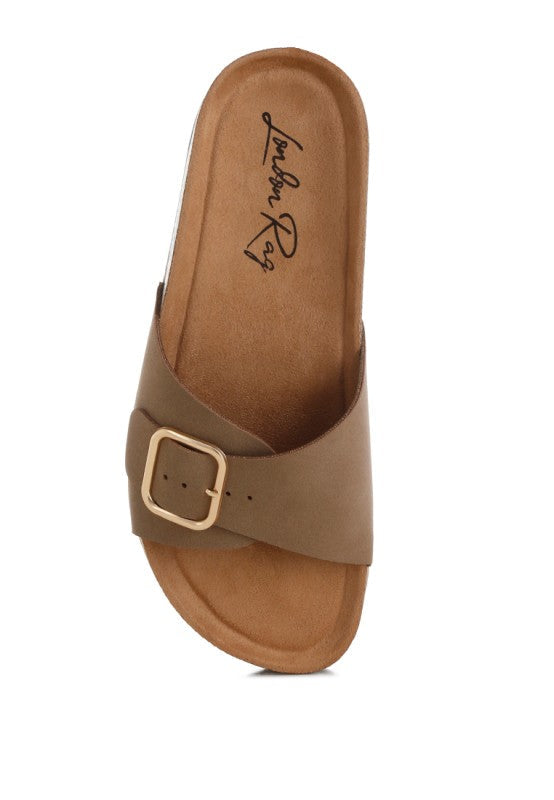 Aranda Buckled Slide-On Sandals