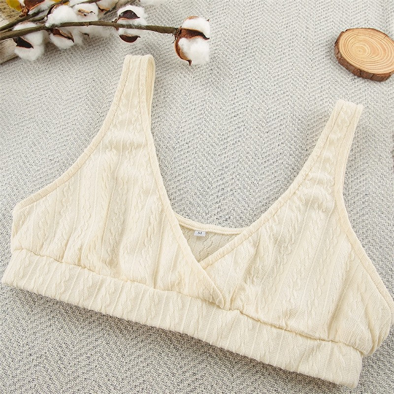 Casual Loose Knitted Solid Color Bralette and Long Sleeve Sweater with Waist Tie, Outerwear, and Pants Three-P