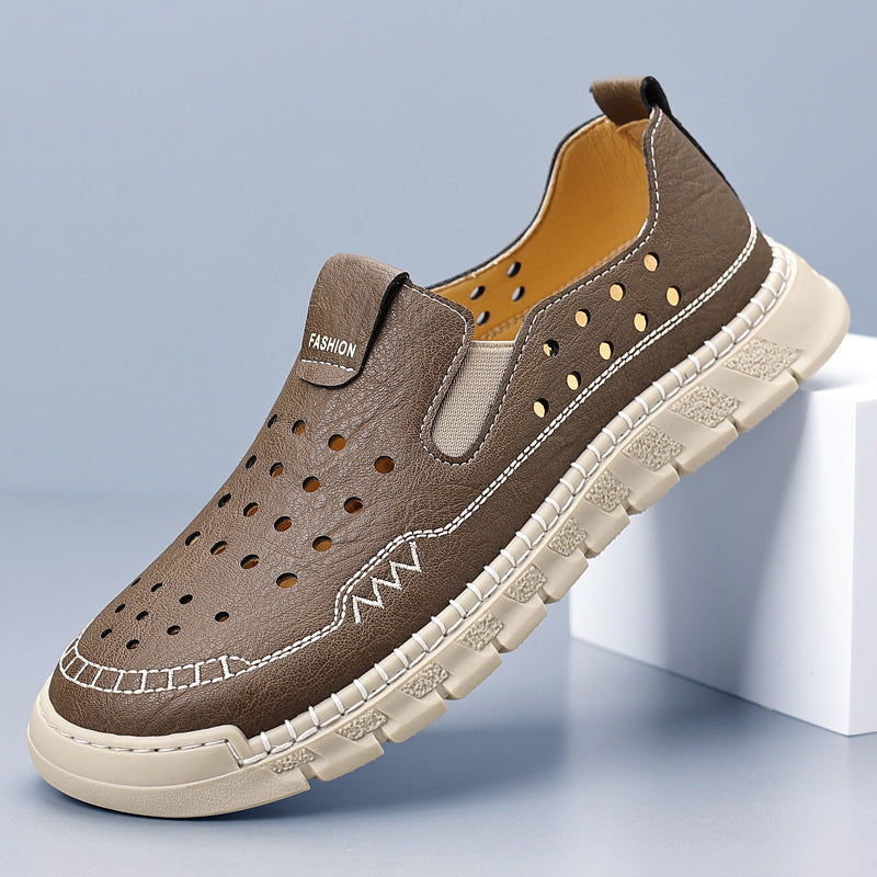 Men's Breathable Hollowed-Out Slip-On Casual Shoes | Summer Comfort Footwear