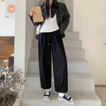 Casual Sports Harem Pants with Elastic Waist - Solid Color