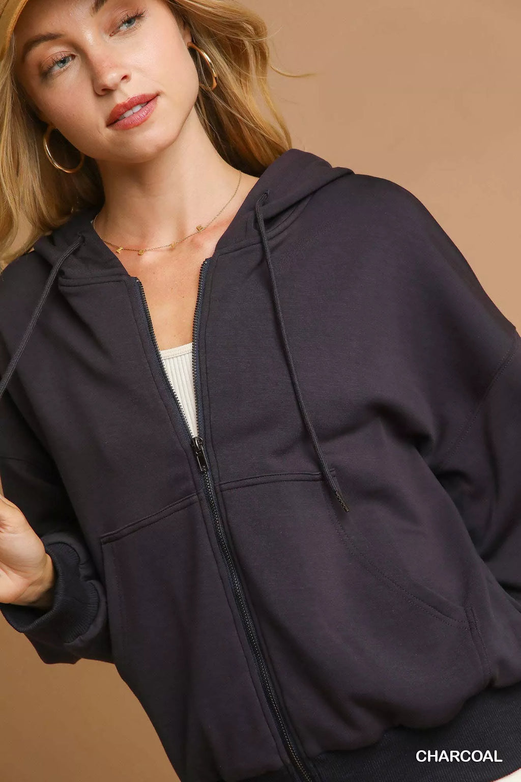 Zip-Up Fleece Hooded Jacket