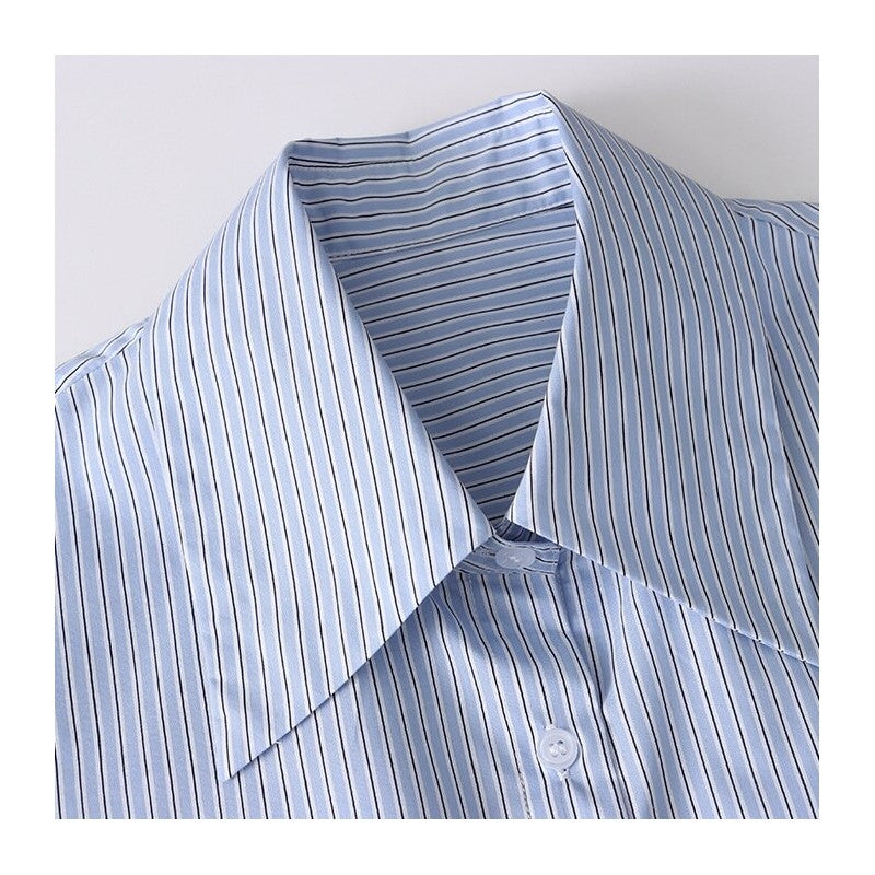 Convertible Striped Button-Down Shirt
