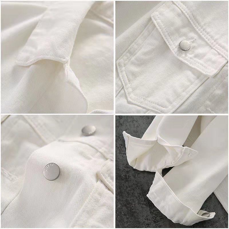 Oversized Vintage White Denim Jacket
