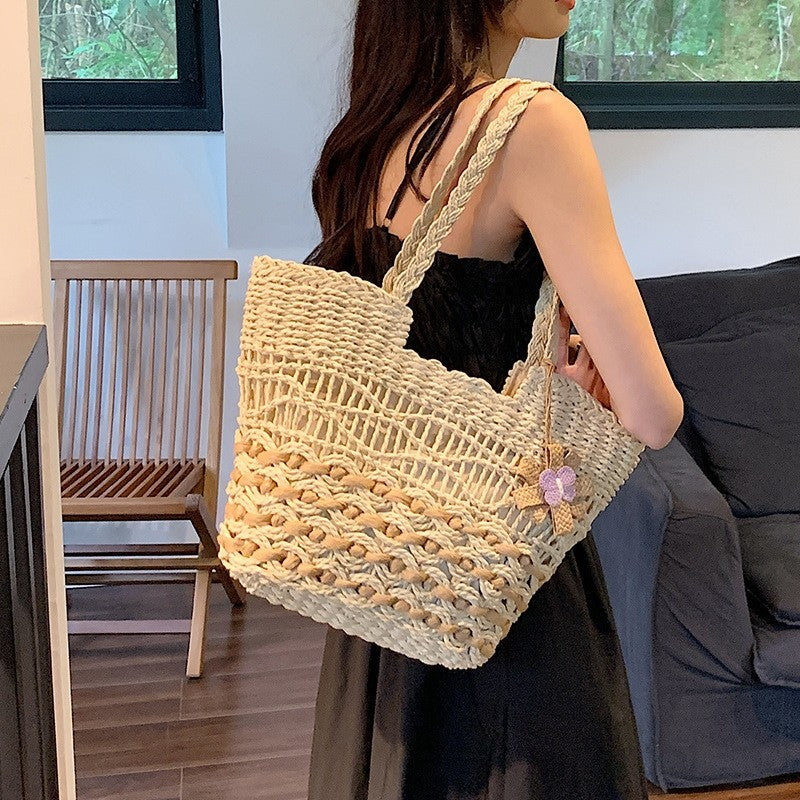 Handcrafted Oversized Straw Tote for the Beach