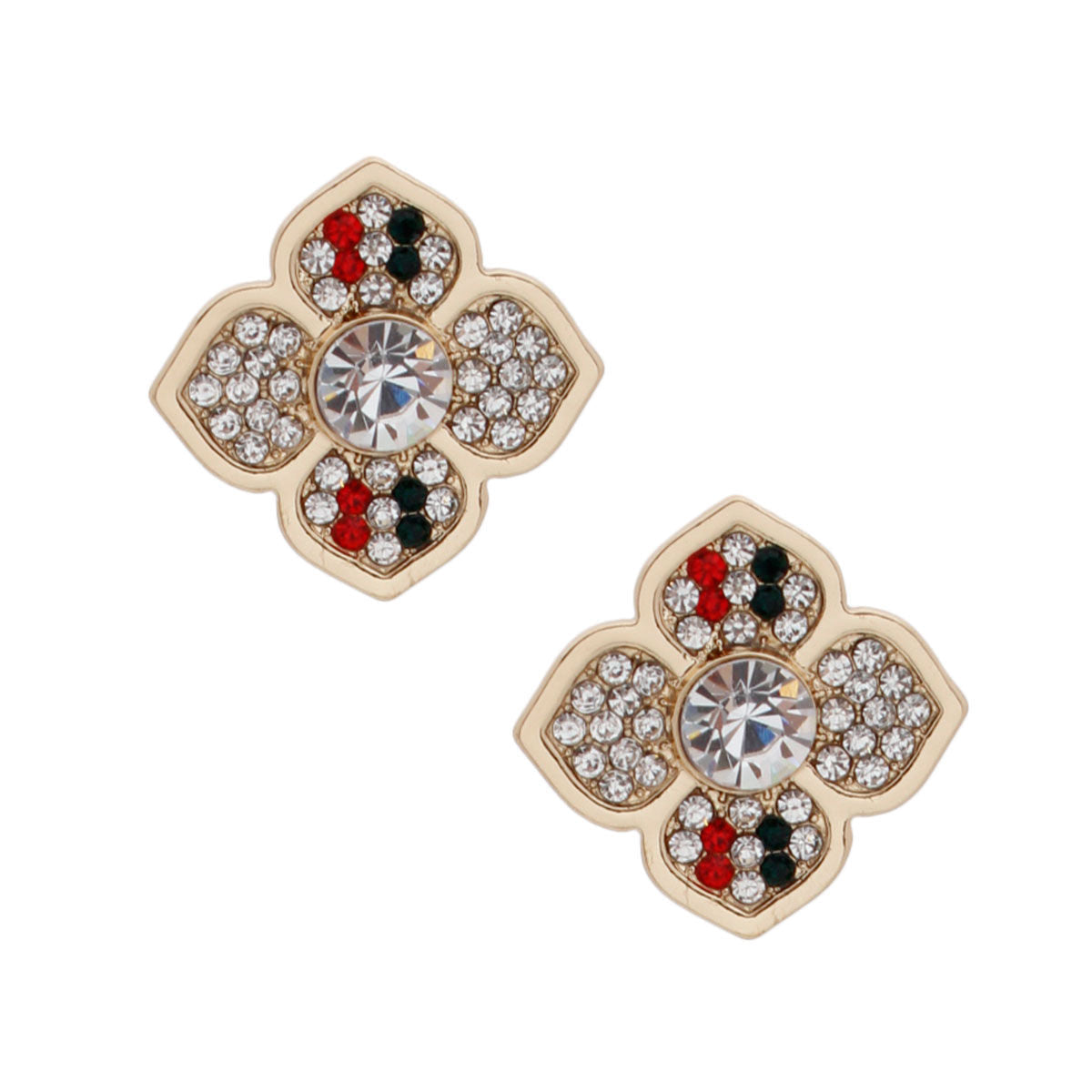 Flower Stud Earrings Striped Splendor Stylish Statement Jewelry