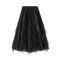 Ruffle Mesh Patchwork Hemline Skirt