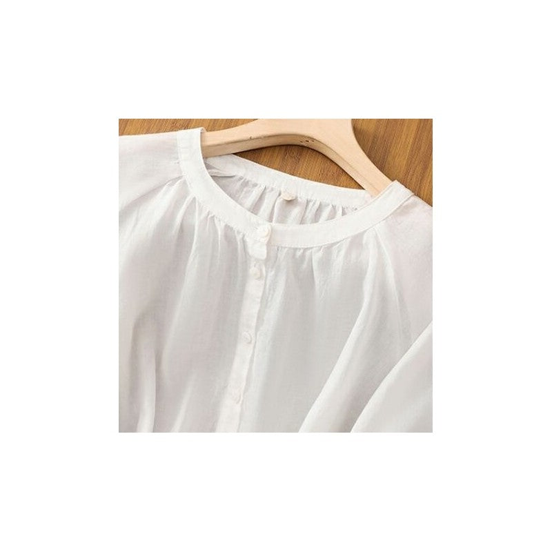 Embroidered Lantern Sleeve Cardigan T-Shirt