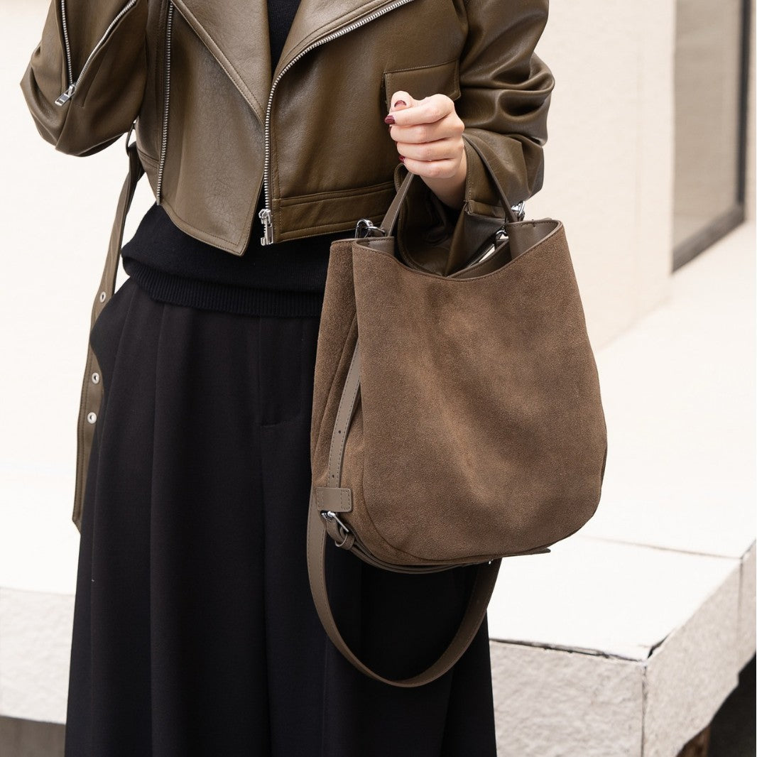 Genuine Leather Crossbody Bag Women - Urban Minimalist Shoulder Bag