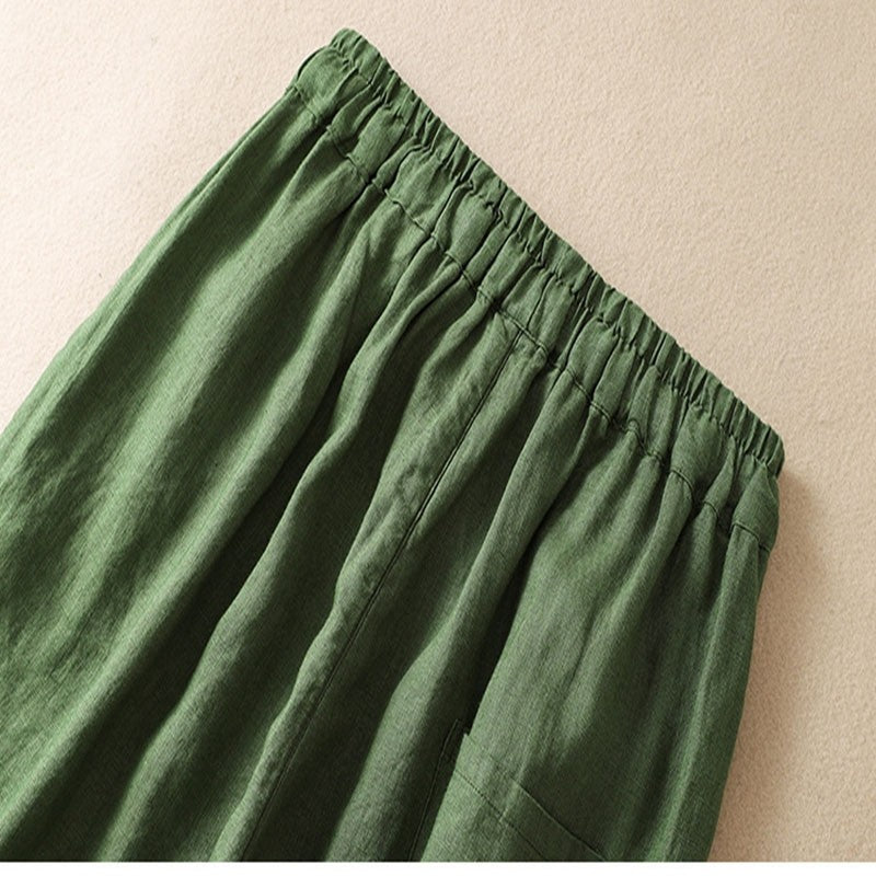 Crochet Harem Pants, Elastic Waist Retro Cut-Off Cropped Pants.