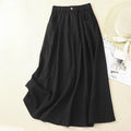 Elastic Waist A-Line Midi Skirt for a Slimming Look
