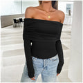 One-Shoulder Casual Pullover Top in Solid Color