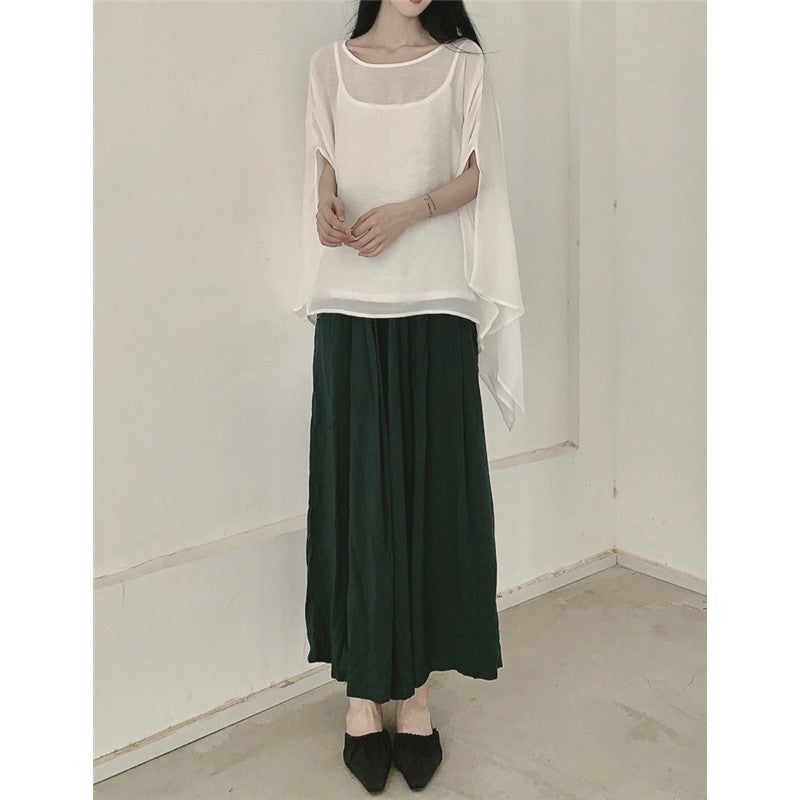 Wide Leg Casual Loose Fit Retro Pants in Solid Color