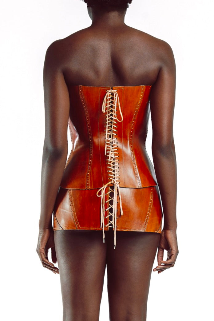 Oxford Leather Corset Top