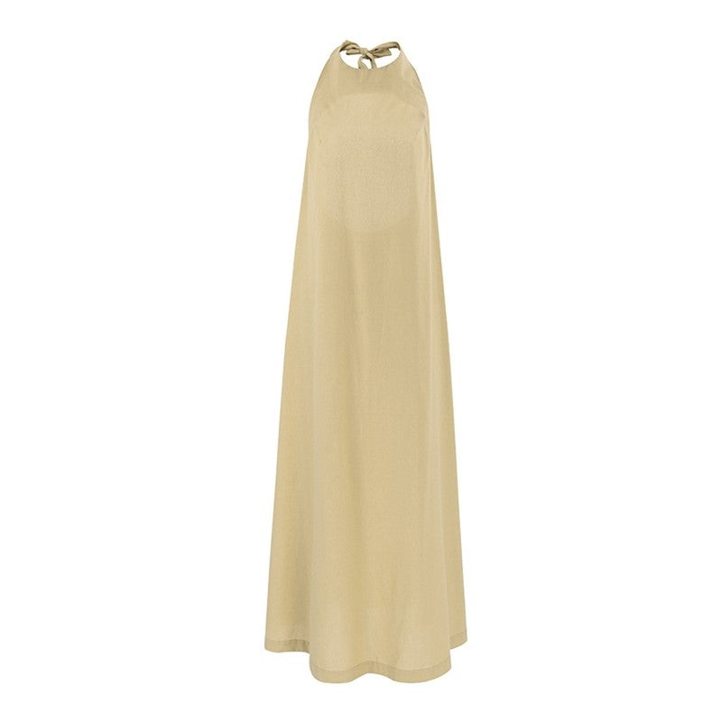 Breathable Solid Color Thin Strap Nightgown