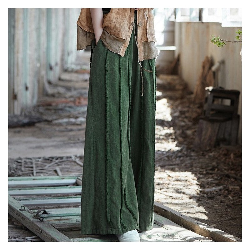 Solid Color Elastic Waist Corduroy Pant Skirt