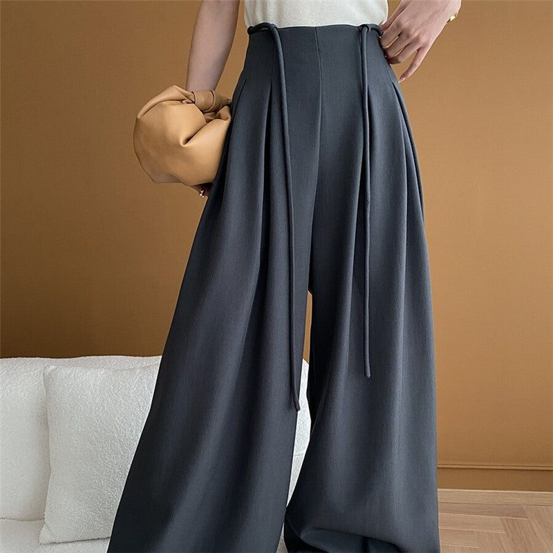 Sure! Here is an optimized title for your clothing product in English:

"Elegant High Waist Wide Leg Trouser Suit with Belt