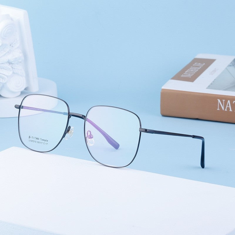 Fashionable And Artistic Square Half-Titanium Matte Glasses