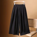 Sleek High-Waisted Wide-Leg Cropped Trousers