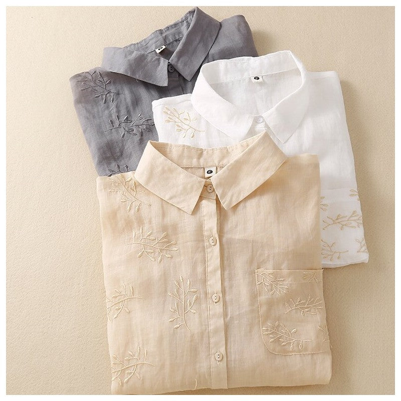 Relaxed Fit Casual Top with Three-Quarter Sleeves