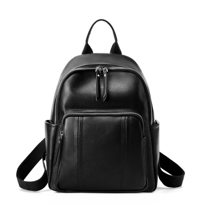 Women's Genuine Cowhide Leather Backpack - Large Capacity Travel Daypack | Coffee, Black, Brown