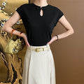 Round Hem Side Buckle T-Shirt