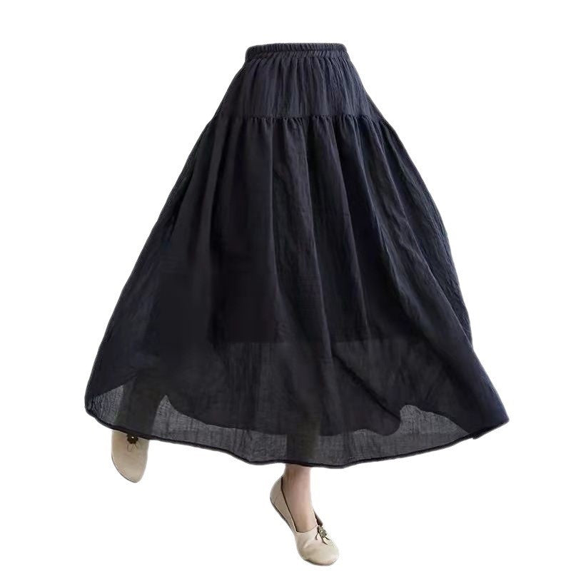 Breathable Double-Layer Elastic Waist Skirt