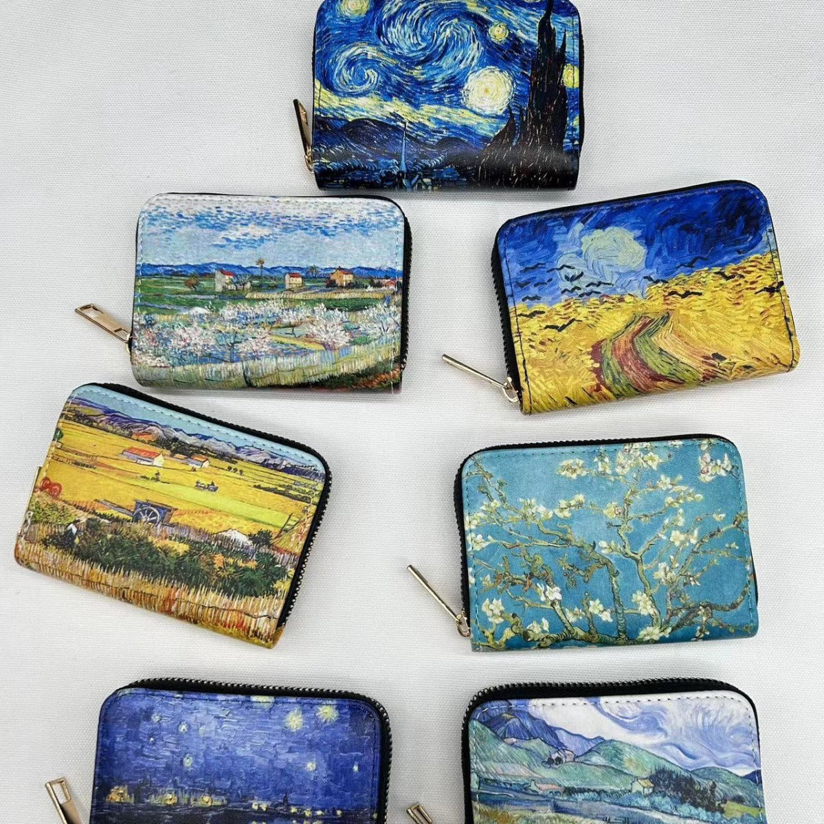 Van Gogh Art Cardholder Wallet | Anti-Magnetic Multi-Card Holder | Foldable PU Leather Card Case
