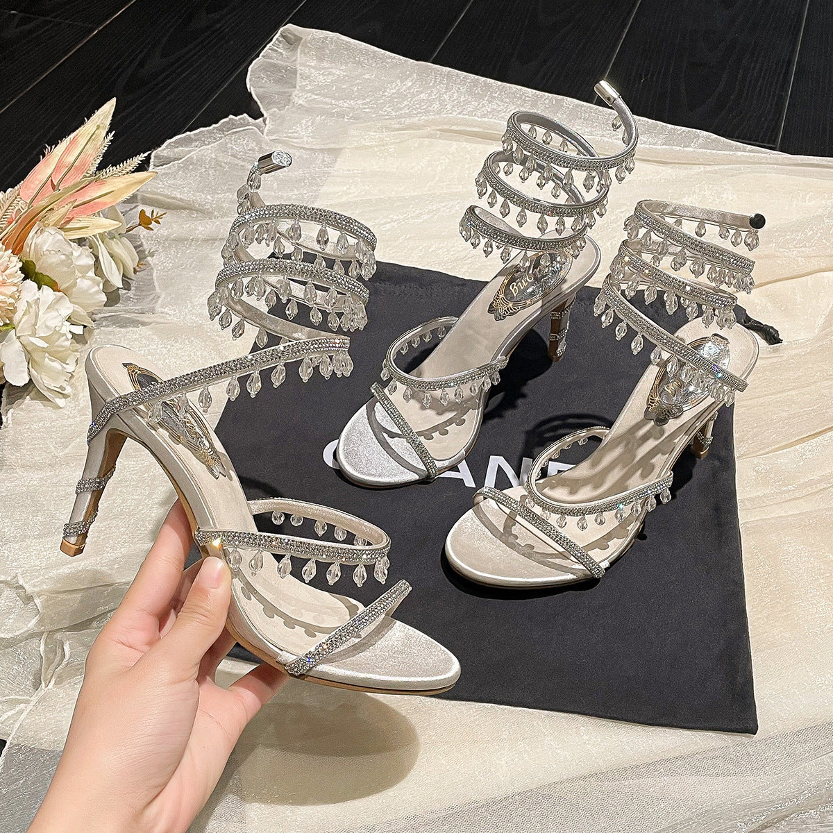 Women's High Heel Stiletto Sandals - Round Toe Evening Dress Shoes | Sarah Express