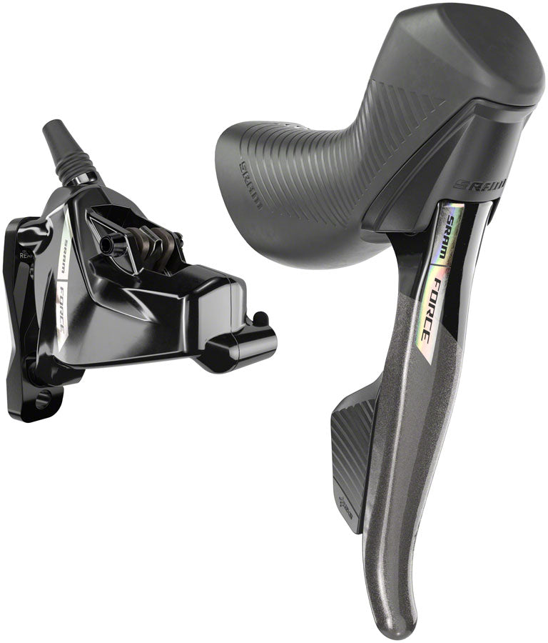 SRAM Force AXS HRD eTap Shift/Brake Lever Hydraulic Disc Brake Caliper - Right/Rear Flat Mount 20mm Offset Iridescent Gray/Blk D2