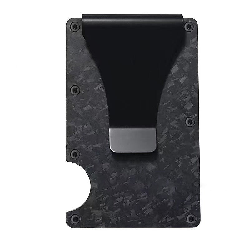 RFID Blocking Credit Card Holder - Aluminum Slim Wallet with Carbon Fiber Design