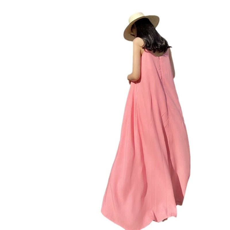 Sophisticated Draped Solid Color Dress