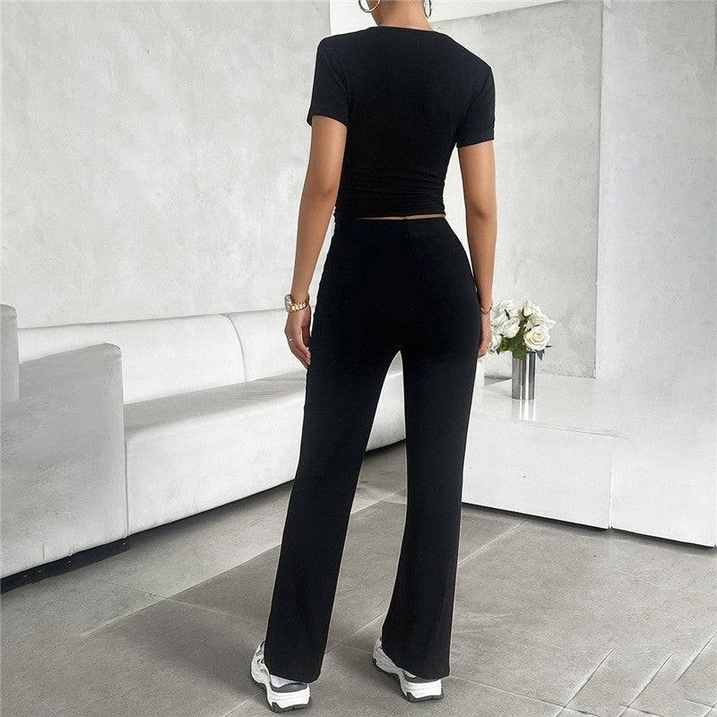 Stylish Monochrome Round Neck Urban Casual Suit