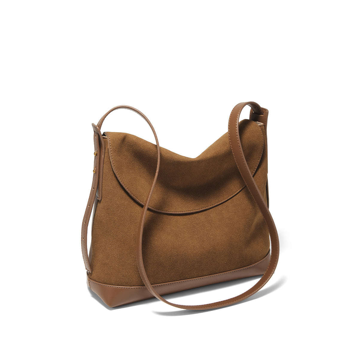 Vintage Suede-Like Crossbody Shoulder Bag – Large Capacity Women's Handbag in Brown & Coffee